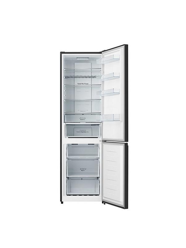 Hisense RB435N4BFE 60cm Wide 70/30 Frost-Free Fridge Freezer - Black / Stainless Steel - Image 2